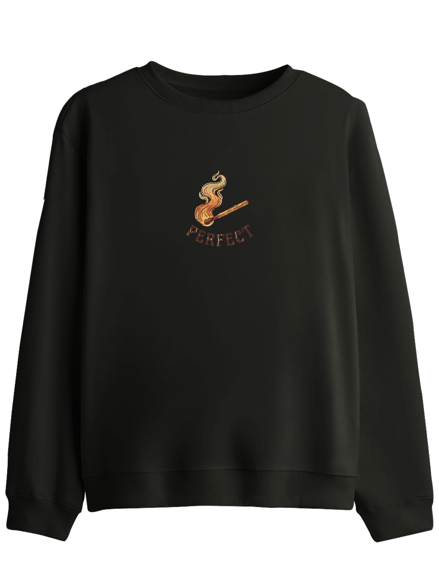 Perfect! Baskılı Bisiklet Yaka Sweatshirt