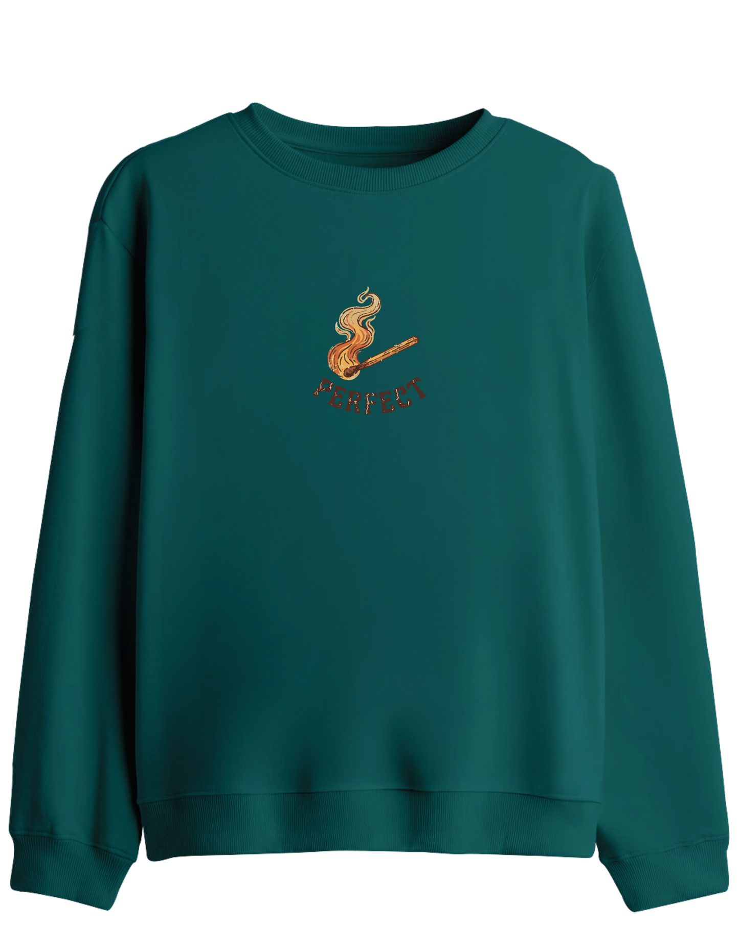 Perfect! Baskılı Bisiklet Yaka Sweatshirt