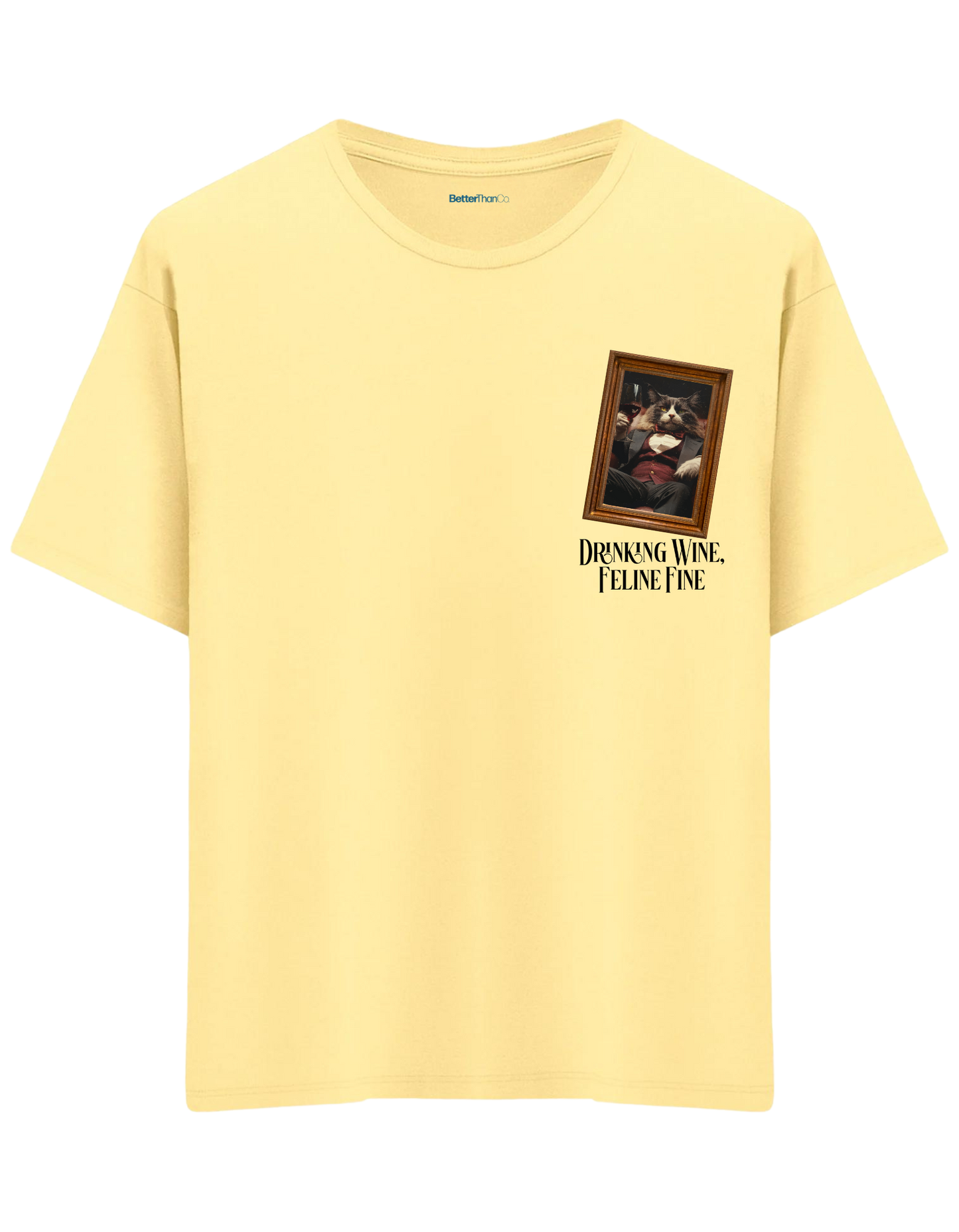 Feline Fine Baskılı Bisiklet Yaka Oversize T-shirt