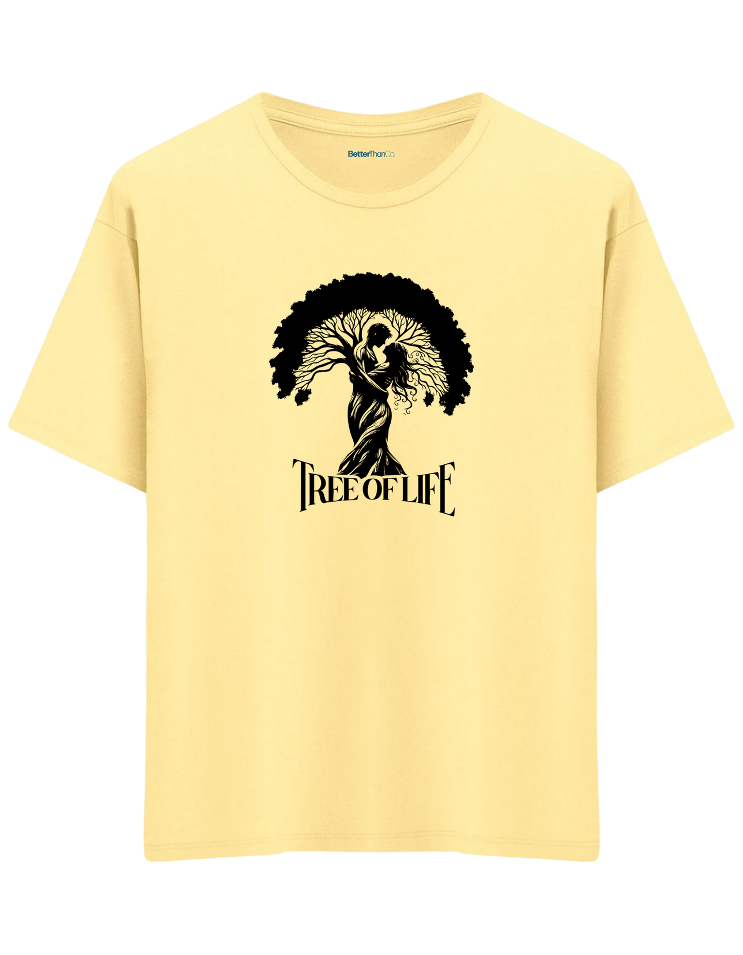 Tree Of Life Baskılı Bisiklet Yaka Oversize T-shirt