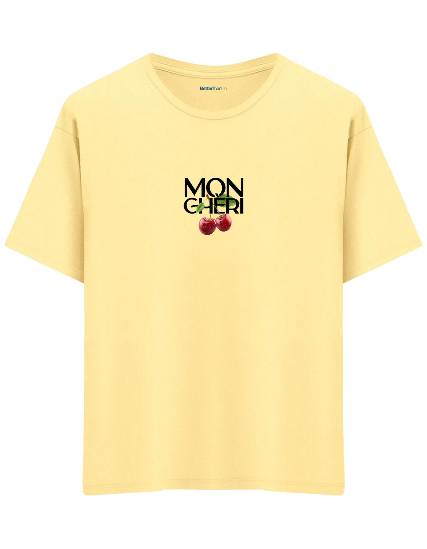 Monchéri Baskılı Bisiklet Yaka Oversize T-shirt