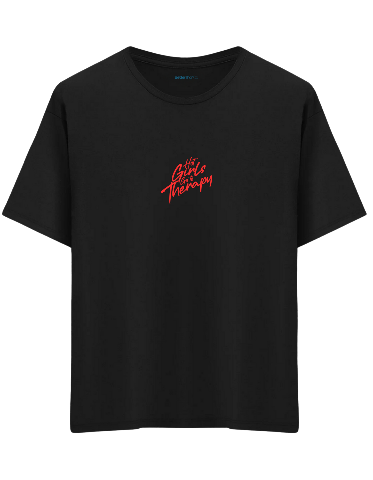 Therapy Baskılı Bisiklet Yaka Oversize T-shirt