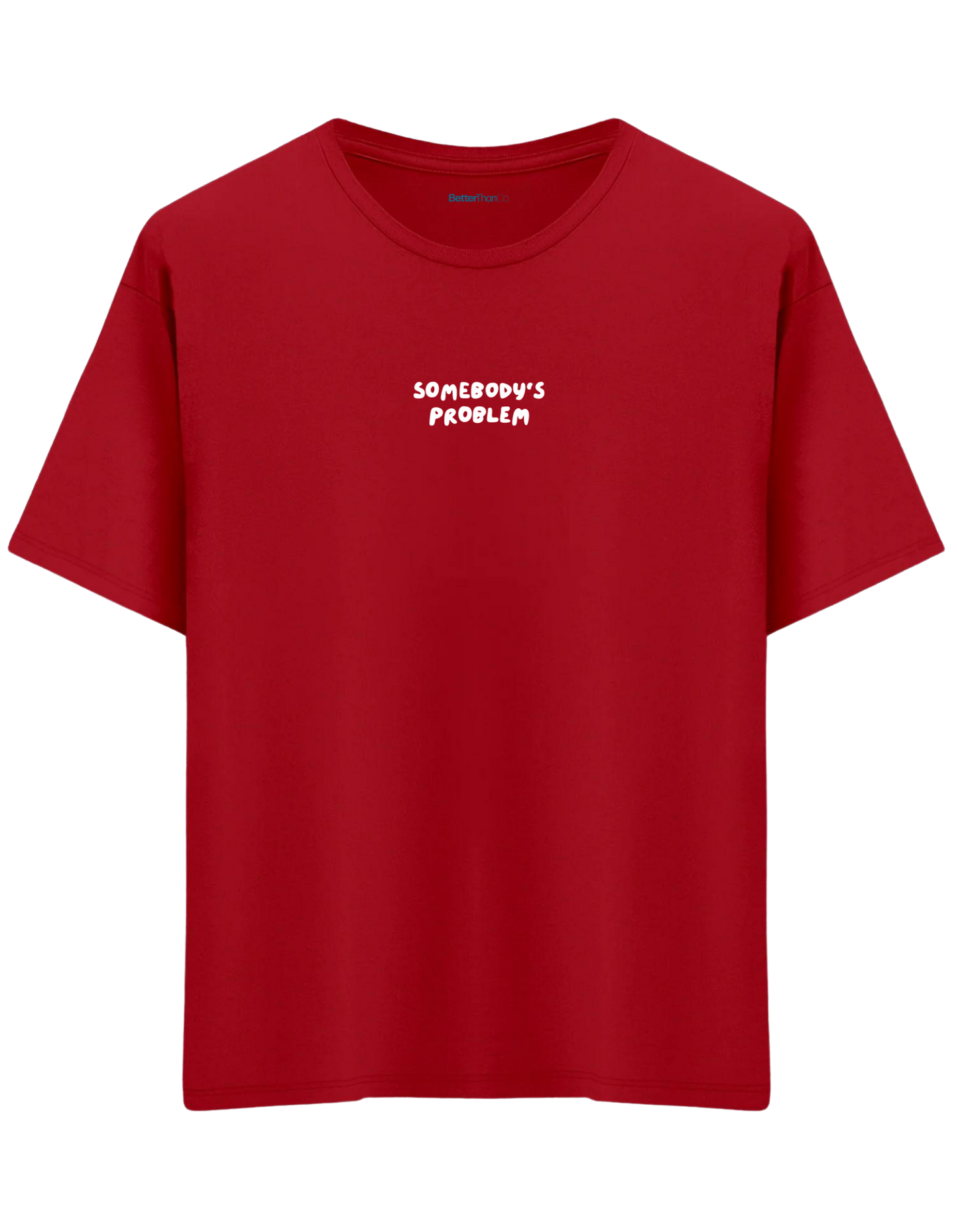 Somebody's Problem Baskılı Bisiklet Yaka Oversize T-shirt