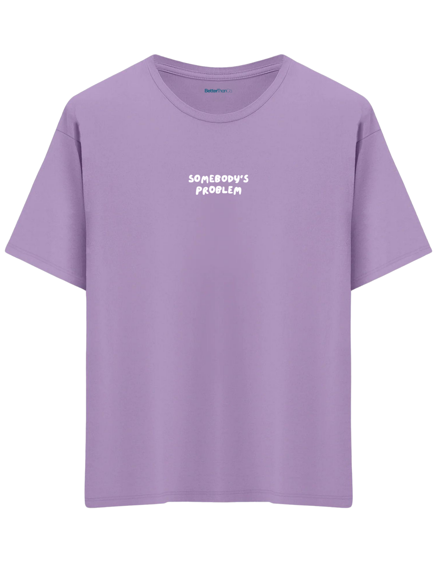 Somebody's Problem Baskılı Bisiklet Yaka Oversize T-shirt