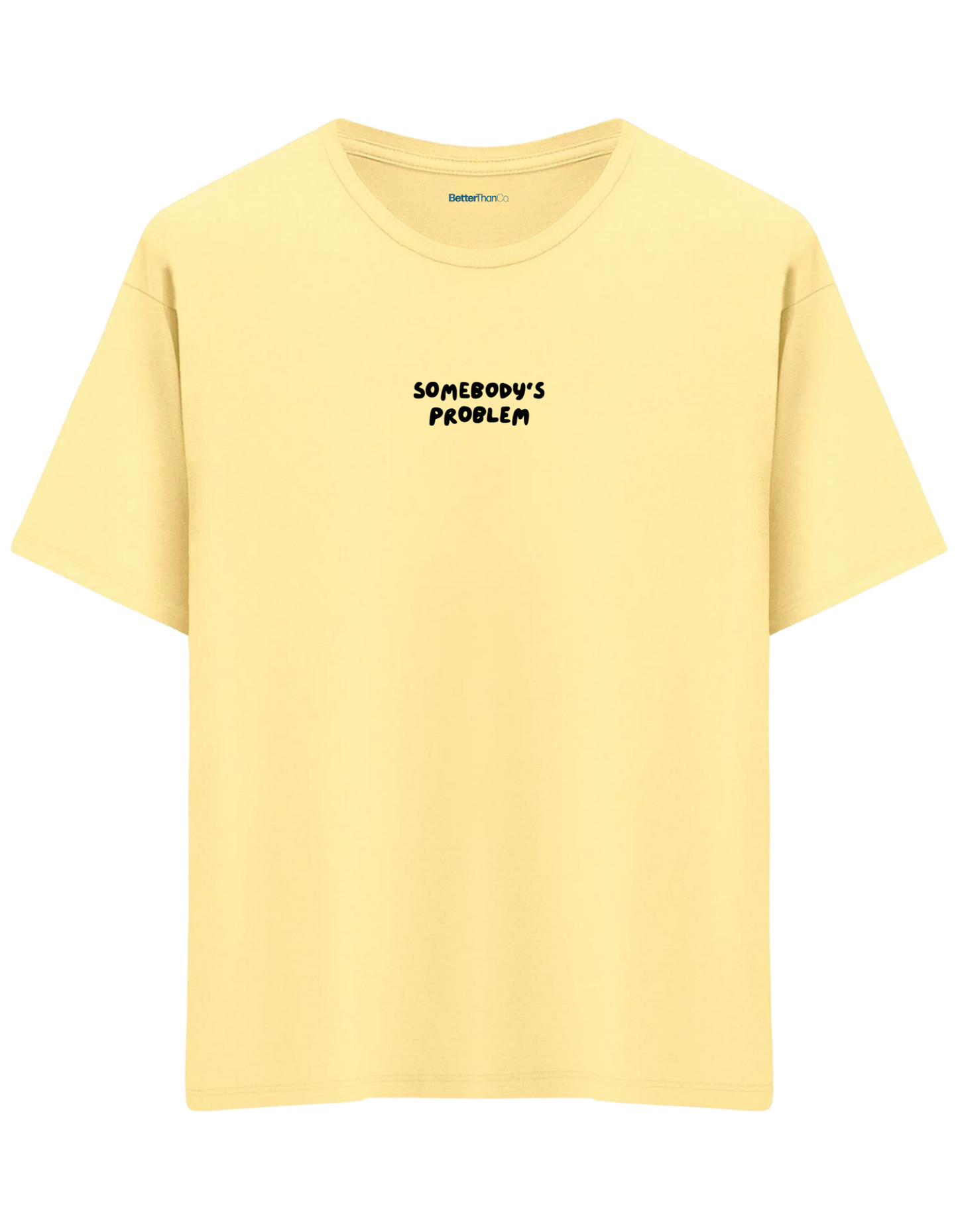 Somebody's Problem Baskılı Bisiklet Yaka Oversize T-shirt