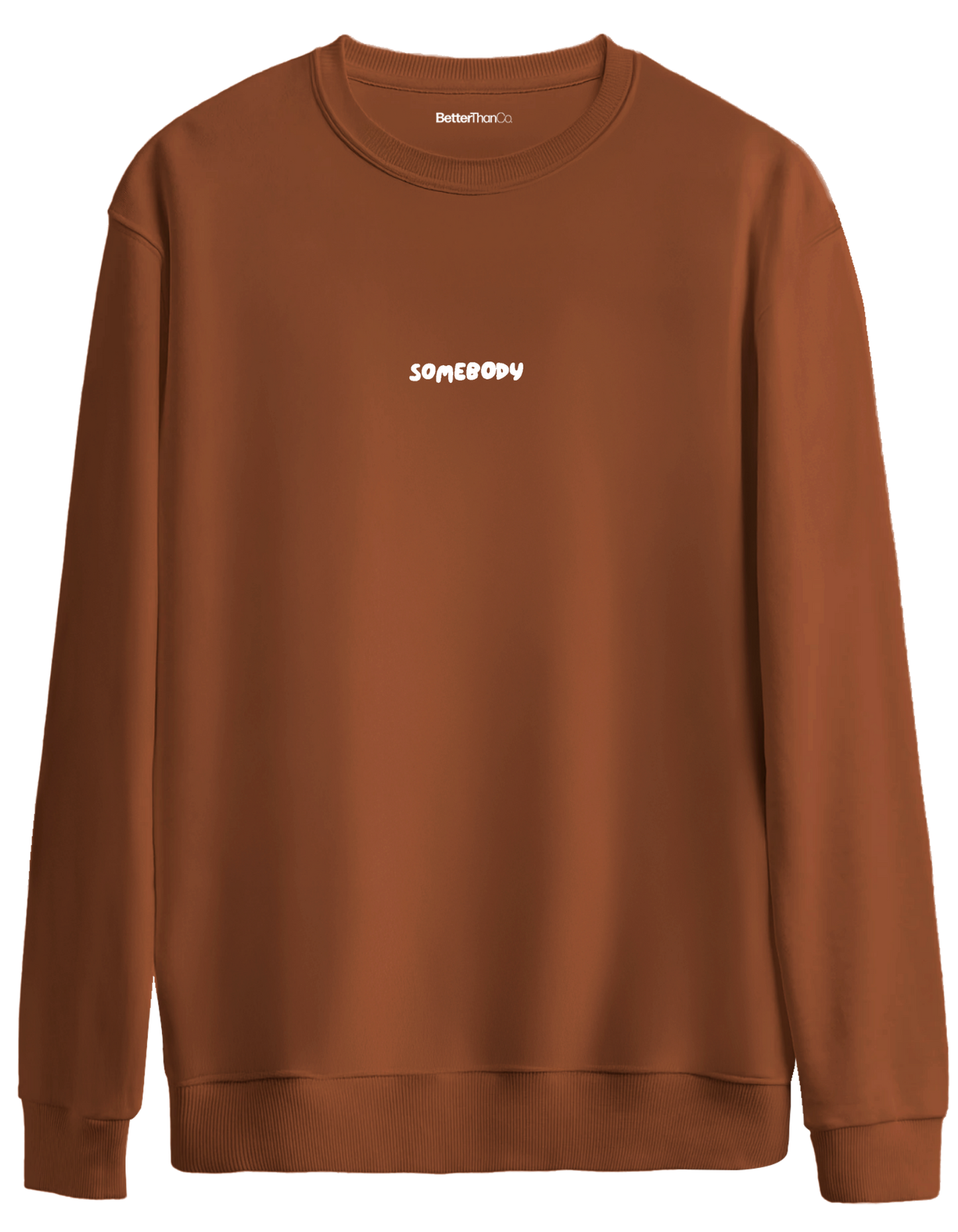 Somebody Baskılı Bisiklet Yaka Oversize Sweatshirt