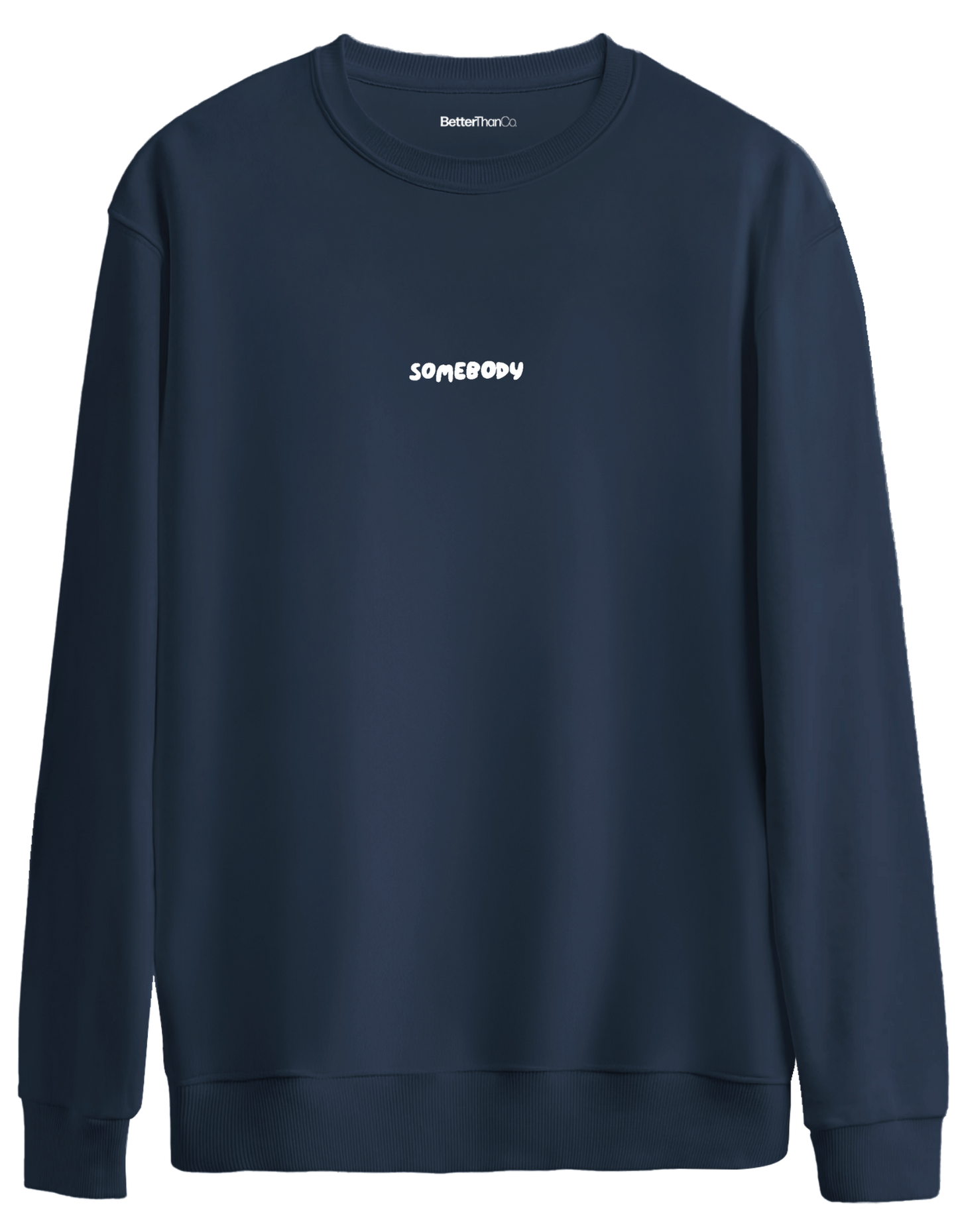Somebody Baskılı Bisiklet Yaka Oversize Sweatshirt