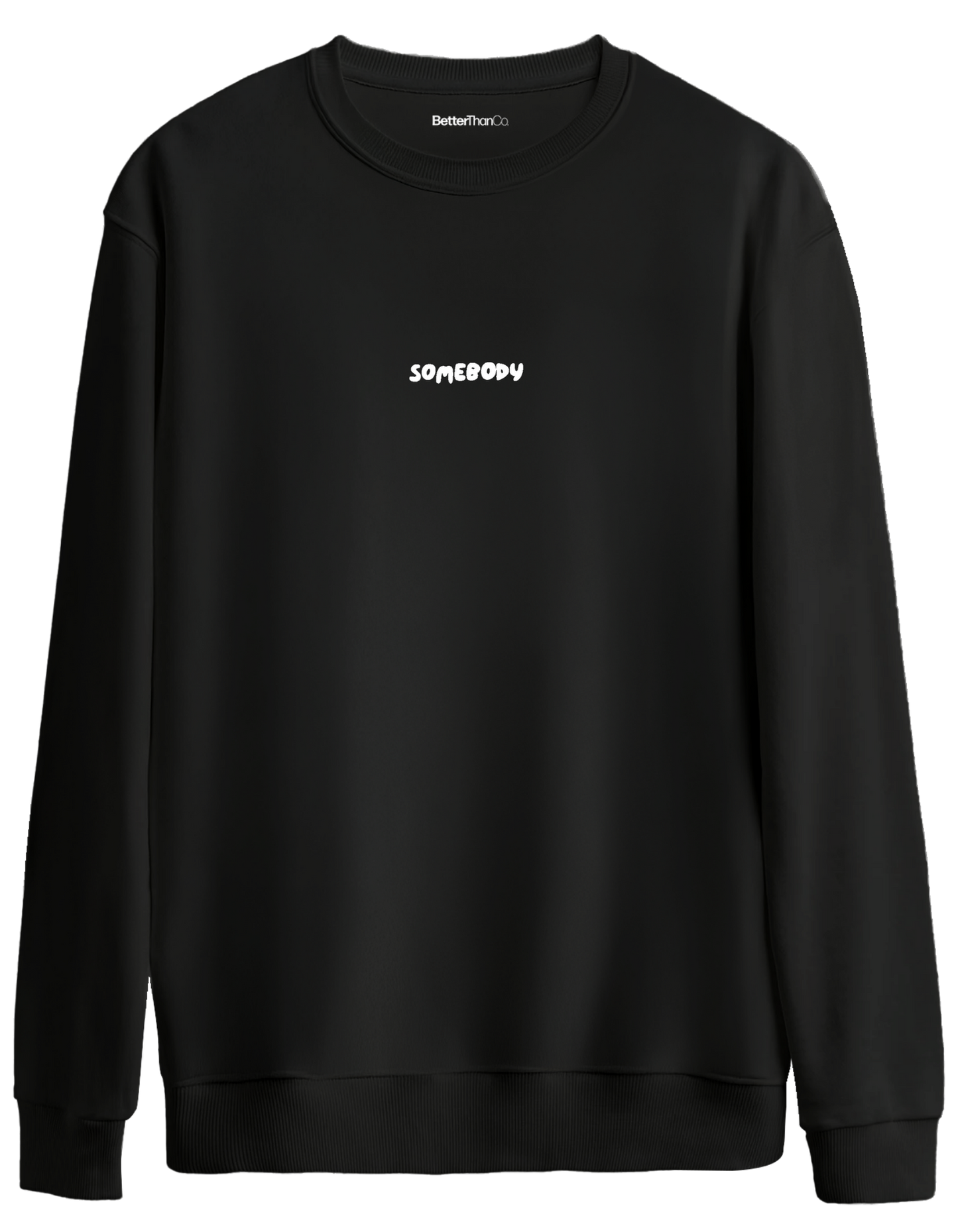 Somebody Baskılı Bisiklet Yaka Oversize Sweatshirt