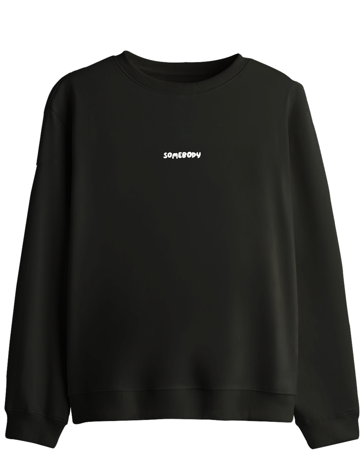 Somebody Baskılı Bisiklet Yaka Sweatshirt