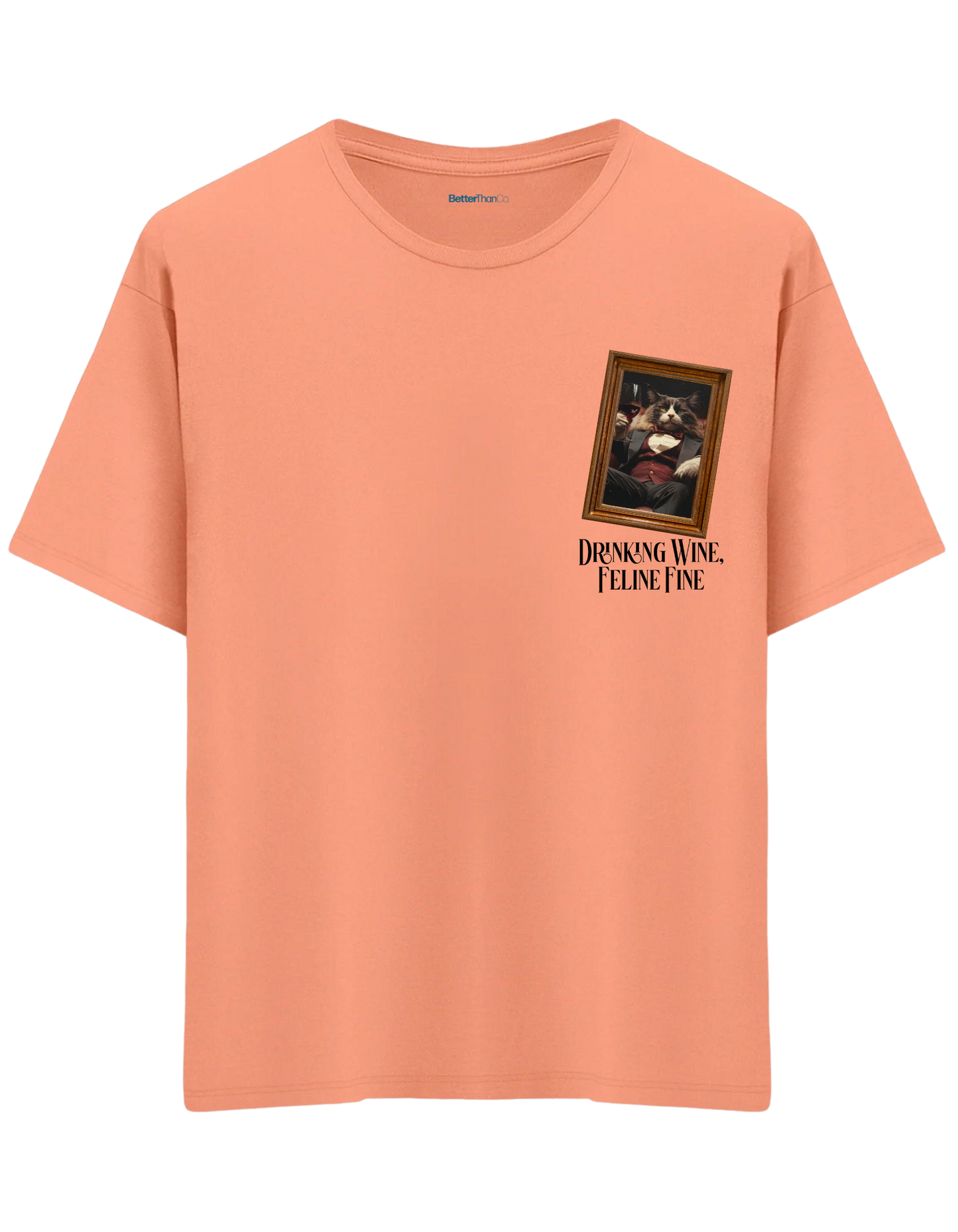 Feline Fine Baskılı Bisiklet Yaka Oversize T-shirt