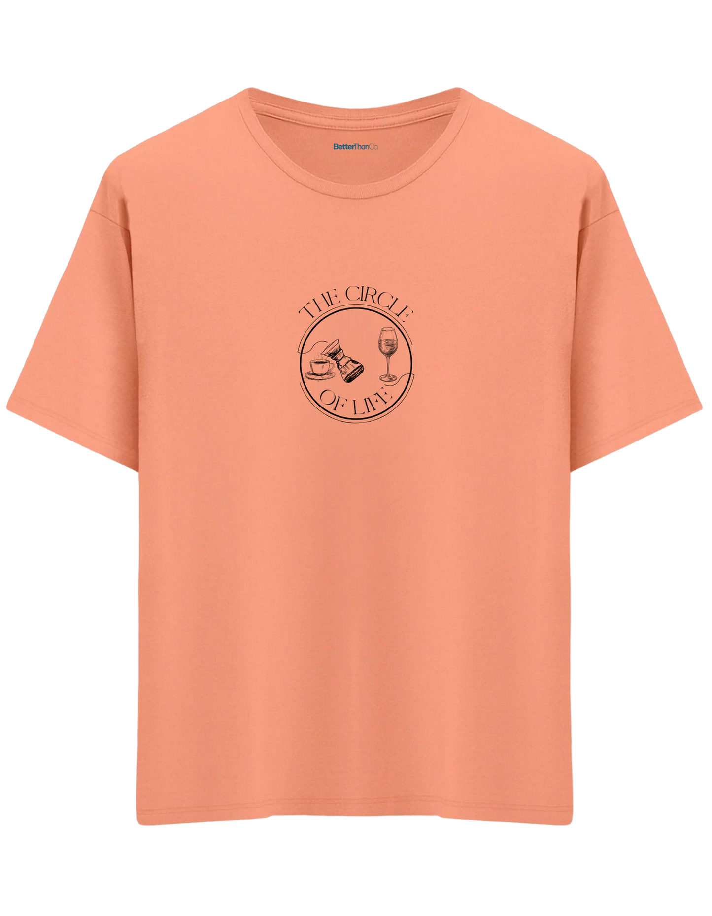 Circle Of Life Baskılı Bisiklet Yaka Oversize T-shirt