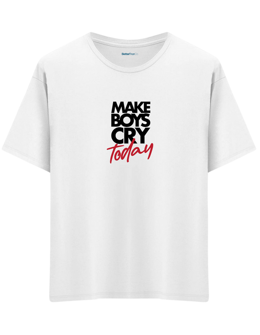 Today Baskılı Bisiklet Yaka Oversize T-shirt