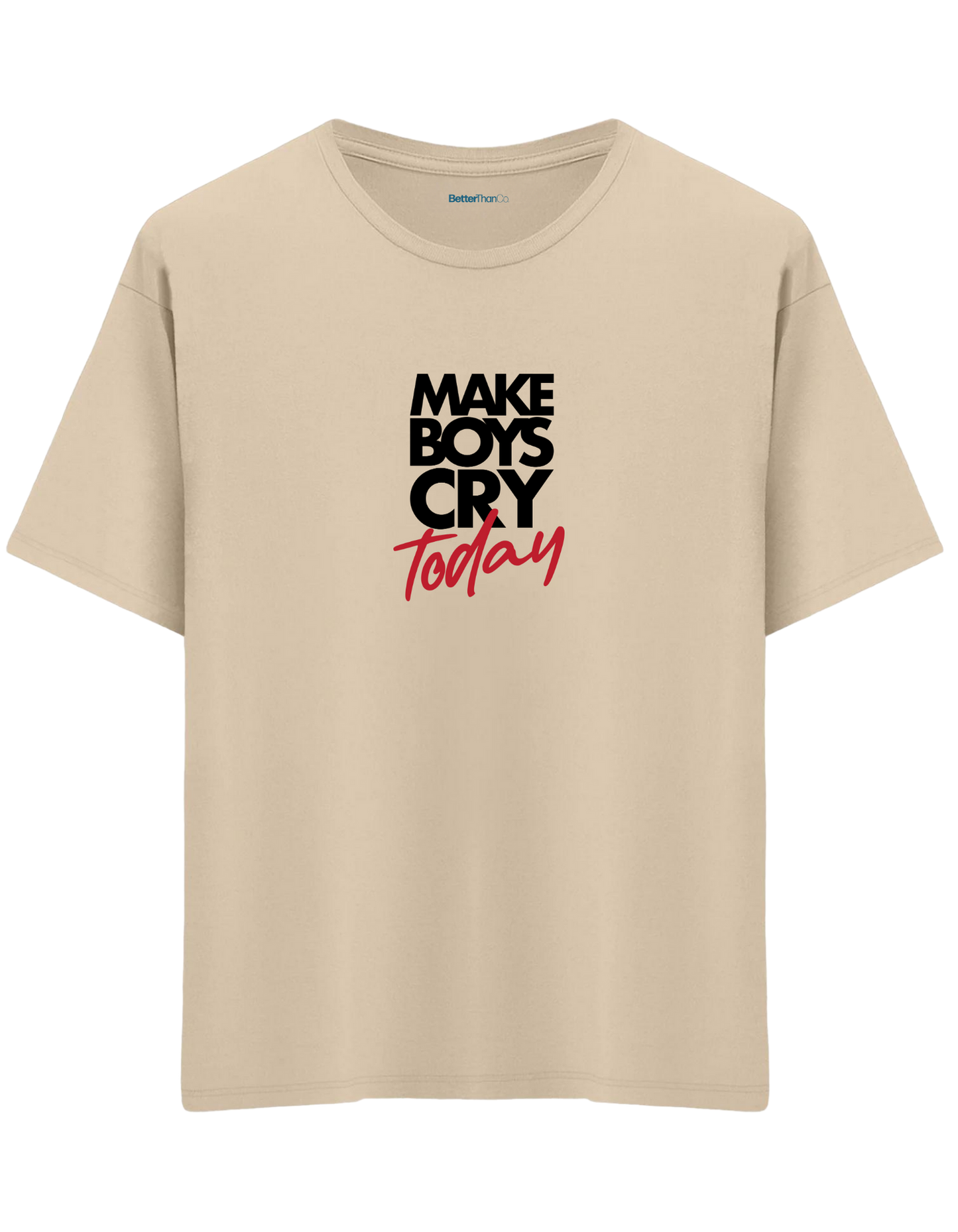 Today Baskılı Bisiklet Yaka Oversize T-shirt