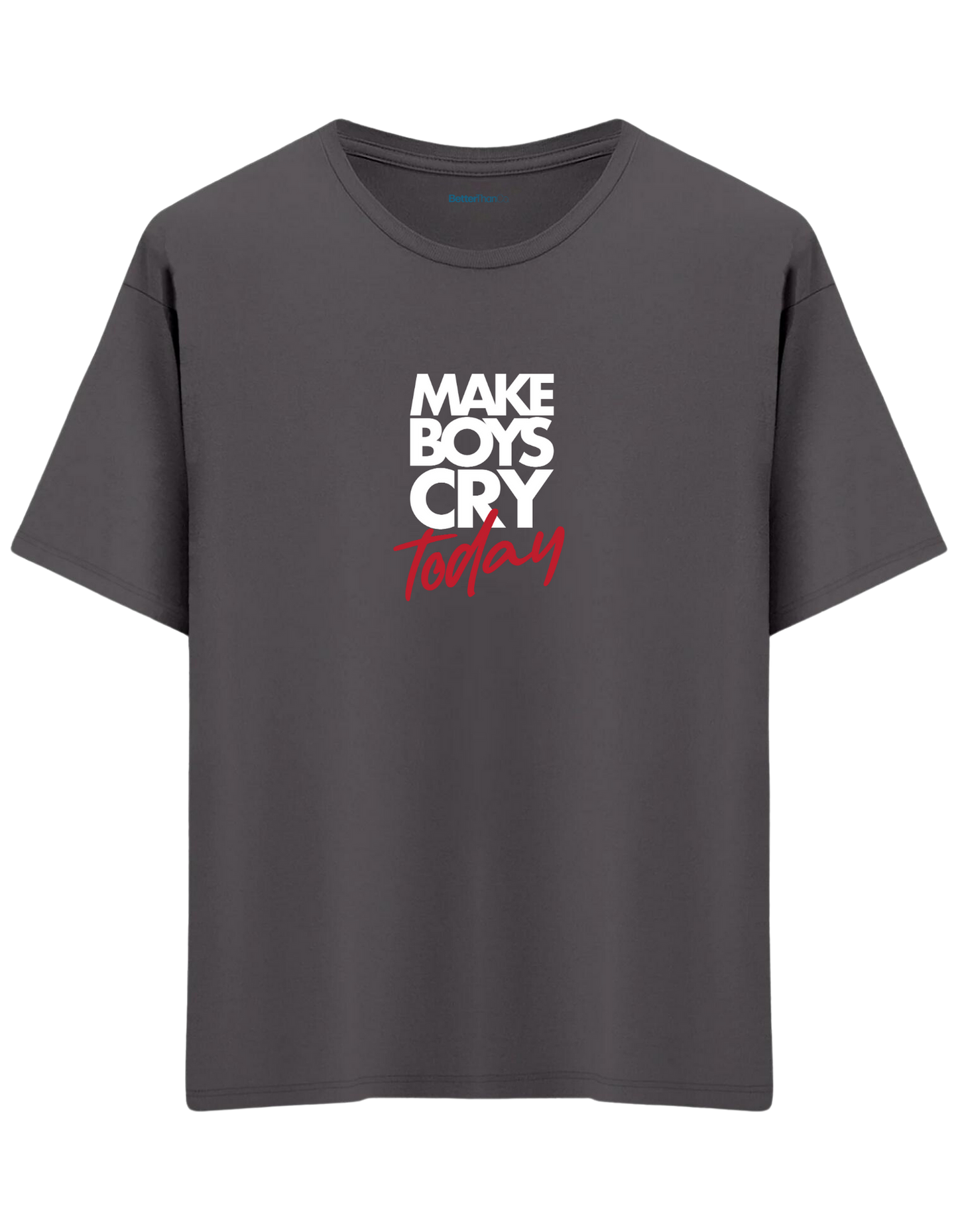 Today Baskılı Bisiklet Yaka Oversize T-shirt