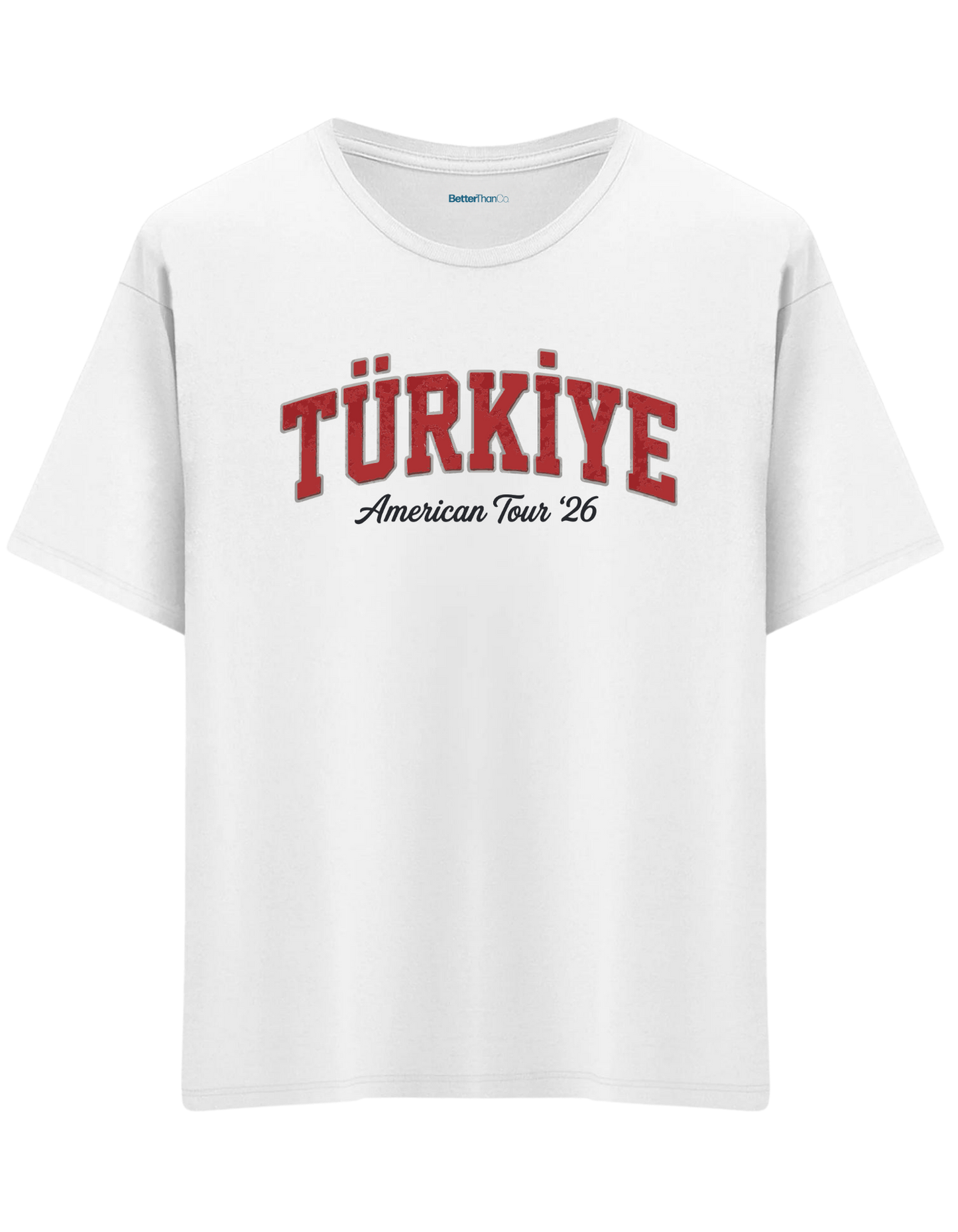 Türkiye Baskılı Bisiklet Yaka Oversize T-shirt