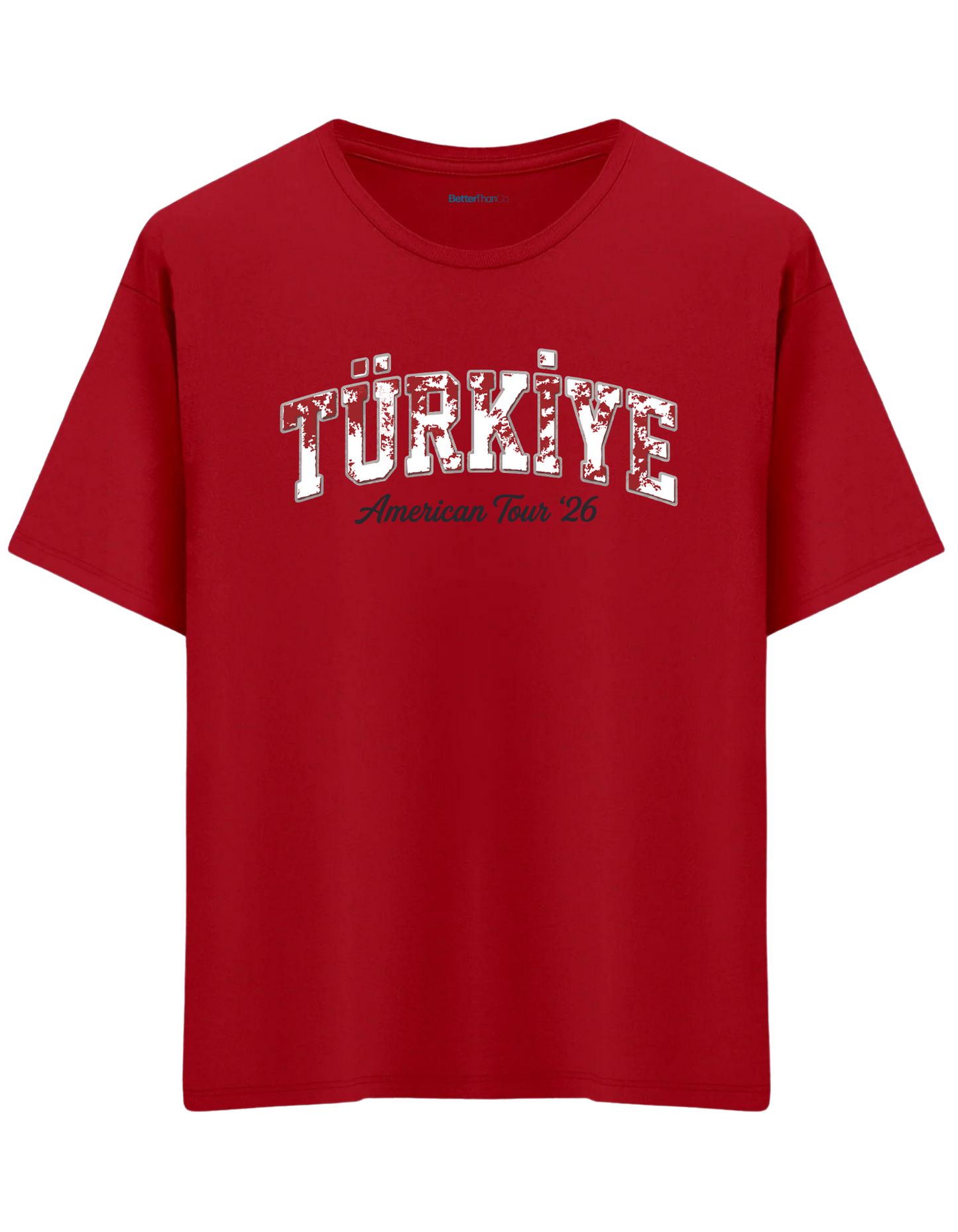Türkiye Baskılı Bisiklet Yaka Oversize T-shirt