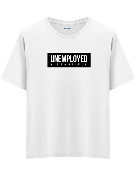 Unemployed Baskılı Bisiklet Yaka Oversize T-shirt
