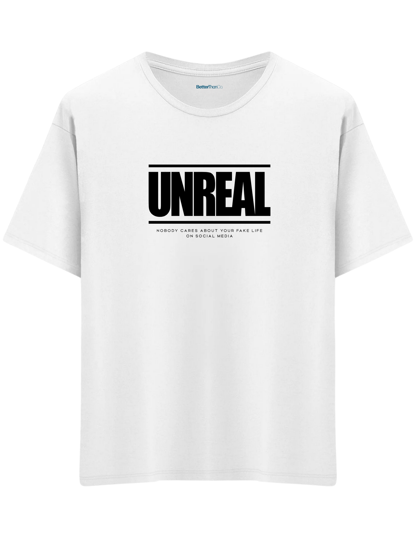 Unreal Baskılı Bisiklet Yaka Oversize T-shirt