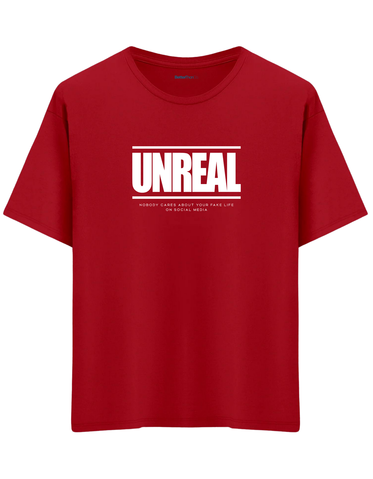 Unreal Baskılı Bisiklet Yaka Oversize T-shirt