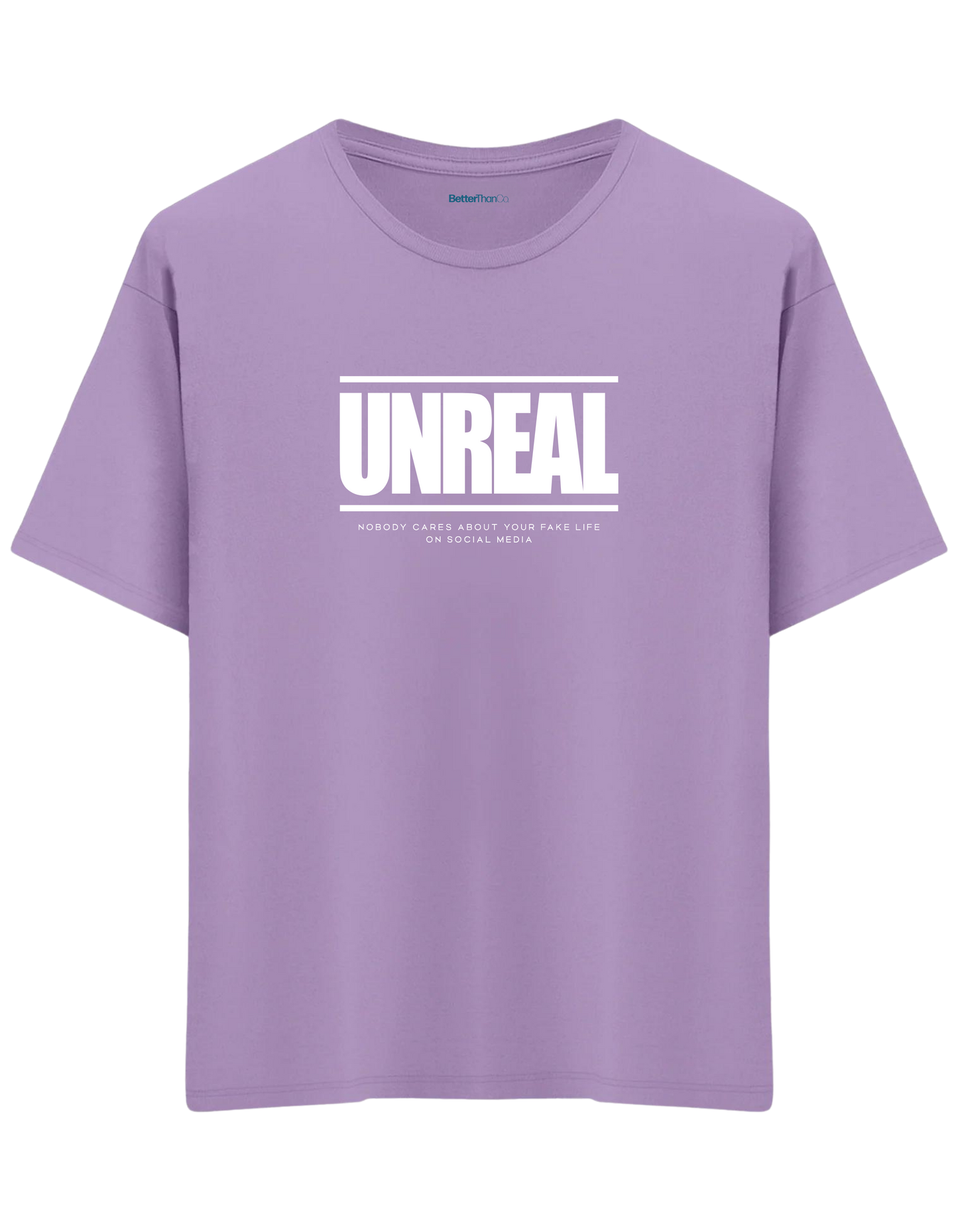 Unreal Baskılı Bisiklet Yaka Oversize T-shirt
