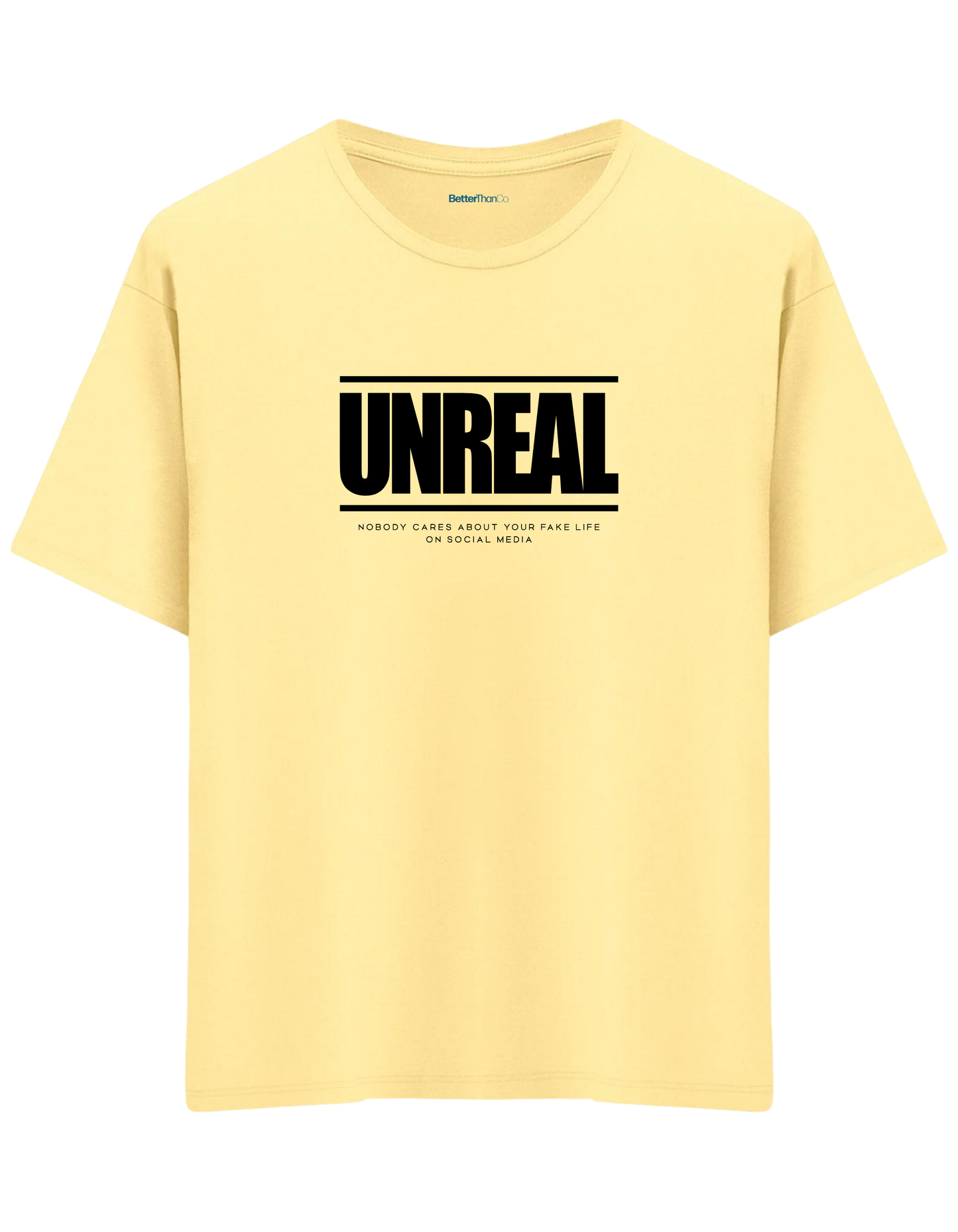 Unreal Baskılı Bisiklet Yaka Oversize T-shirt