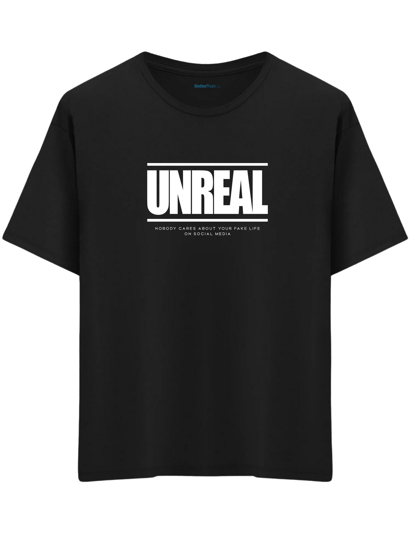 Unreal Baskılı Bisiklet Yaka Oversize T-shirt
