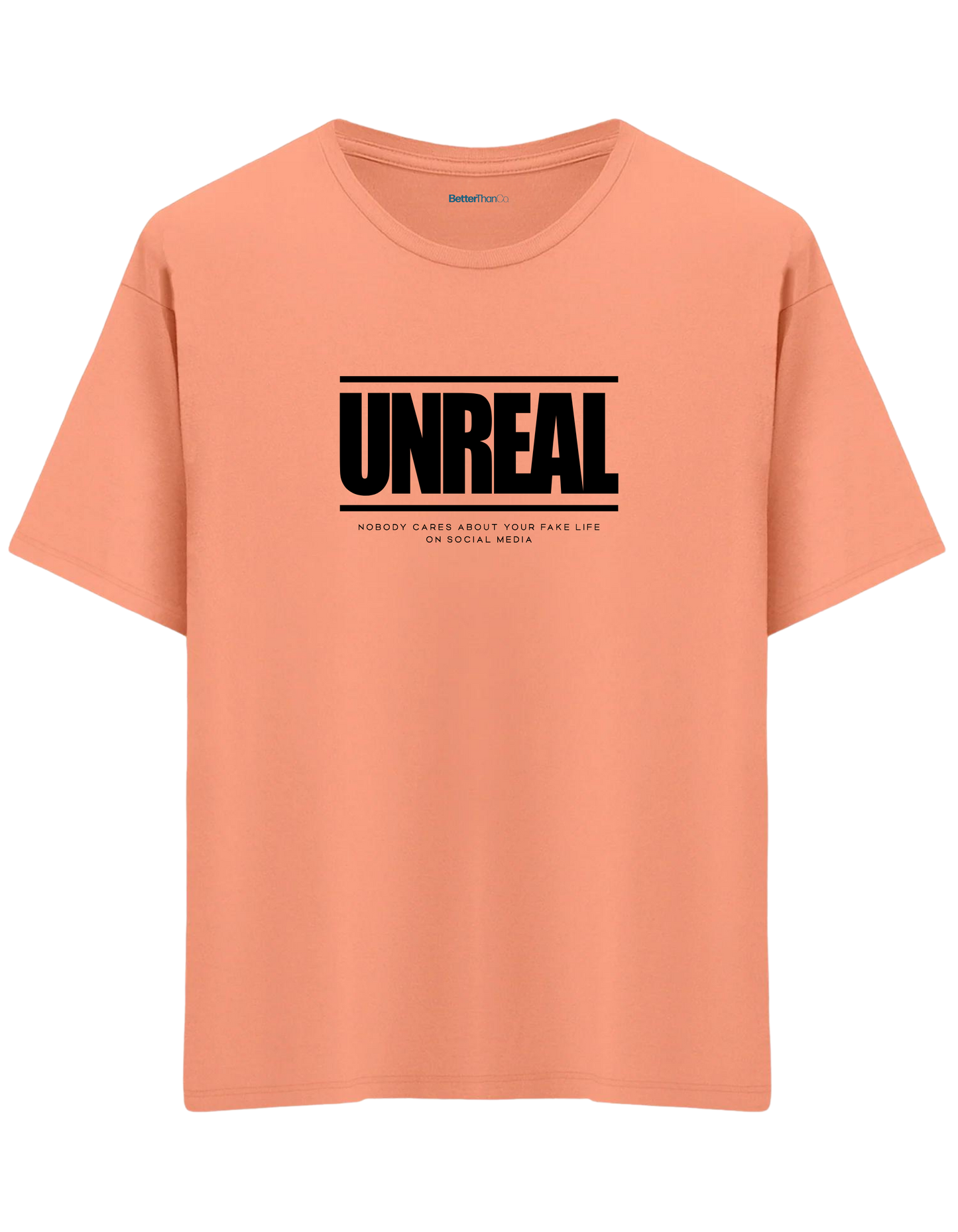 Unreal Baskılı Bisiklet Yaka Oversize T-shirt