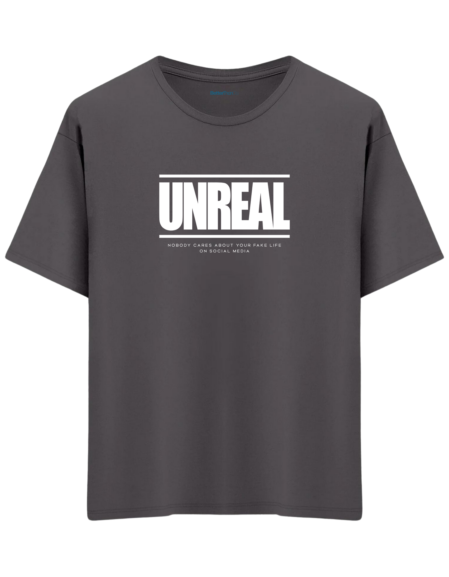 Unreal Baskılı Bisiklet Yaka Oversize T-shirt