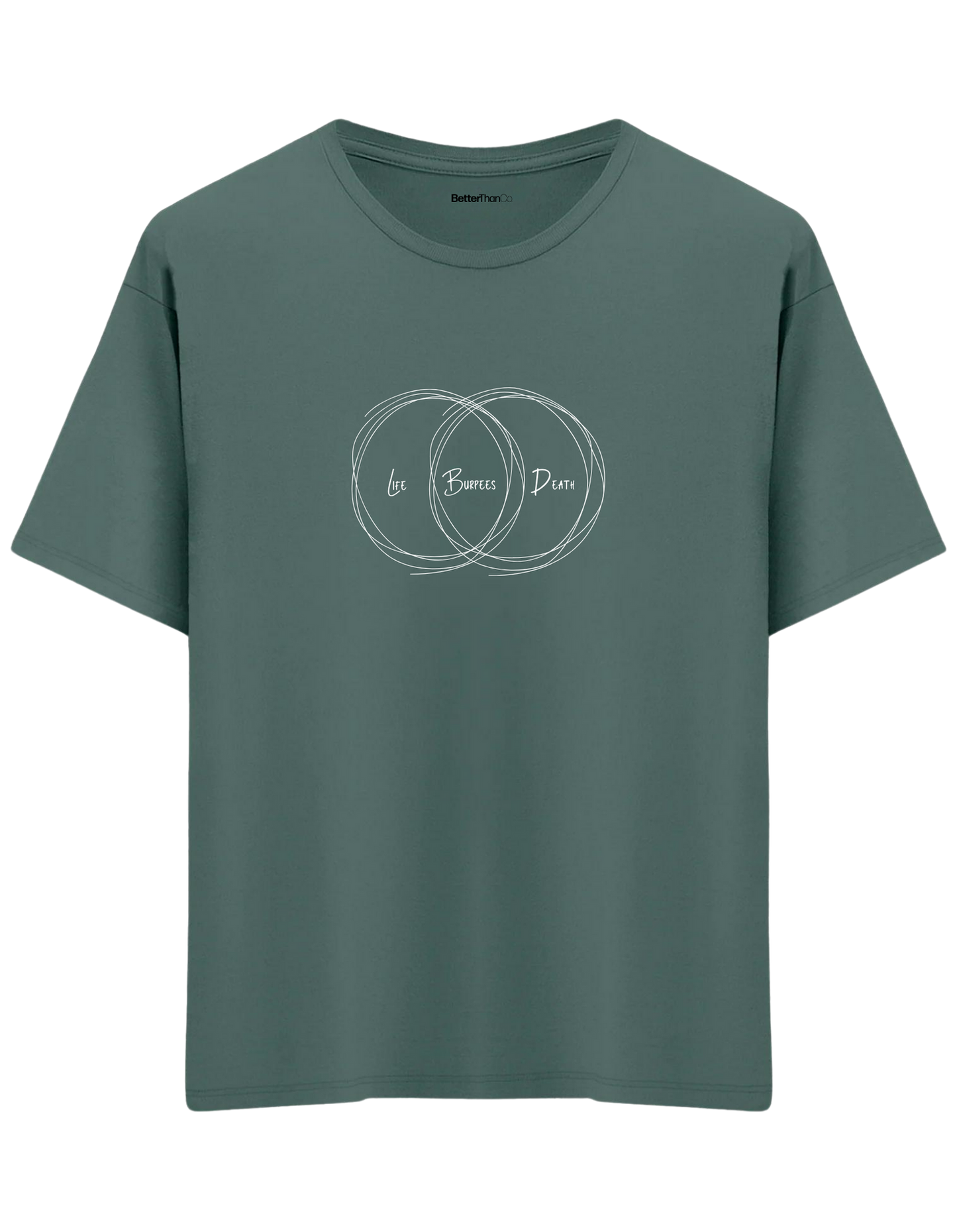 Burpees Baskılı Bisiklet Yaka Oversize T-shirt