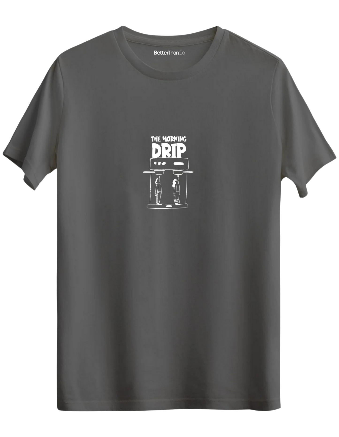 Morning Drip Baskılı Bisiklet Yaka Regular T-shirt
