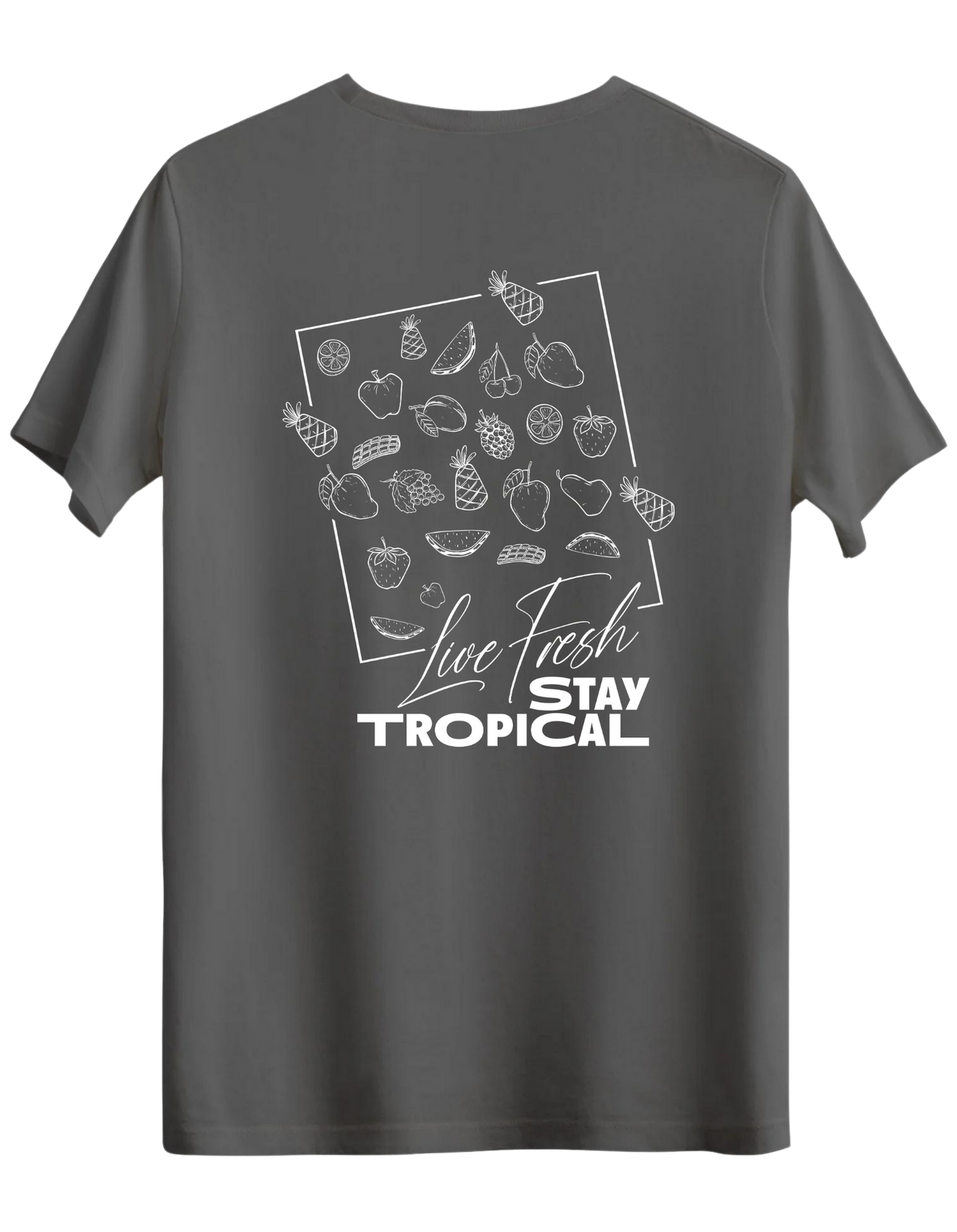 Tropical Baskılı Bisiklet Yaka Regular T-shirt
