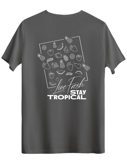 Tropical Baskılı Bisiklet Yaka Regular T-shirt