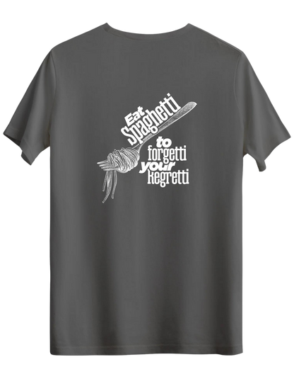 Spaghetti Baskılı Bisiklet Yaka Regular T-shirt