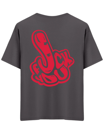You Know Baskılı Bisiklet Yaka Oversize T-shirt