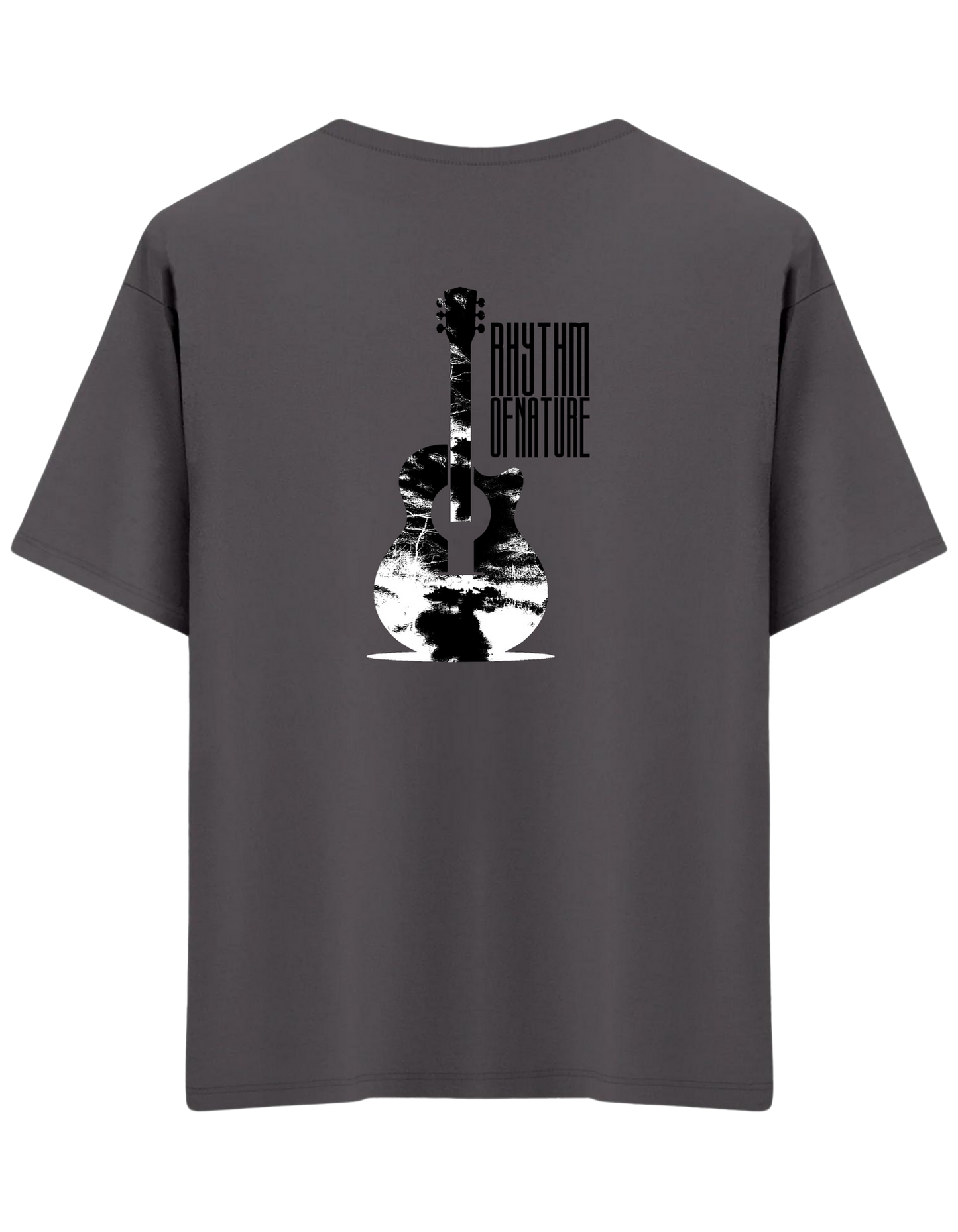 Rhythm Of Nature Baskılı Bisiklet Yaka Oversize T-shirt