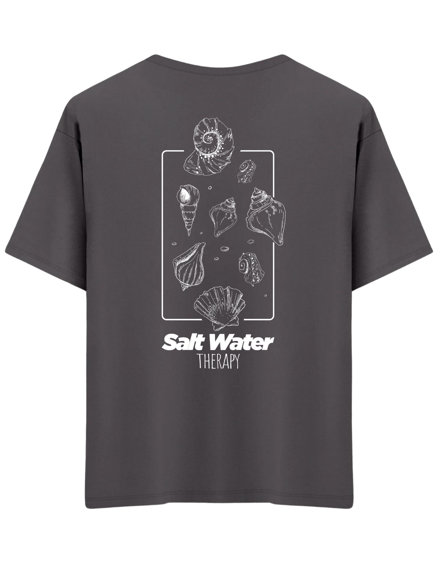 Salt Water Baskılı Bisiklet Yaka Oversize T-shirt