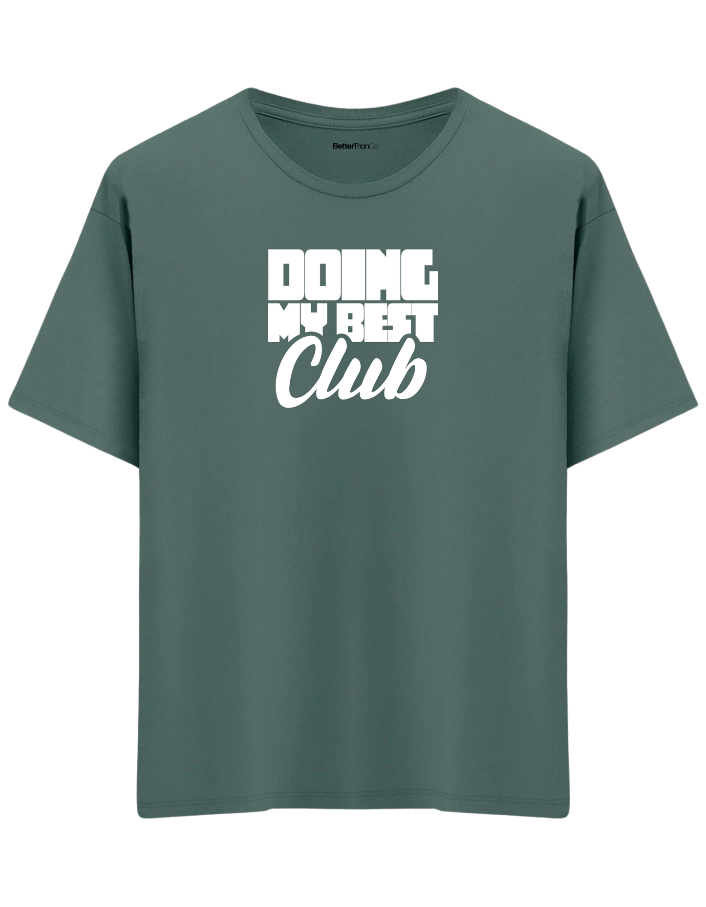 Best Club Baskılı Bisiklet Yaka Oversize T-shirt