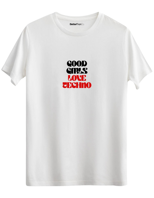 Techno Baskılı Bisiklet Yaka Regular T-shirt