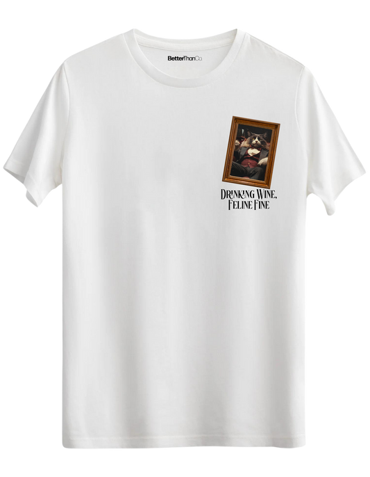 Feline Fine Baskılı Bisiklet Yaka Regular T-shirt