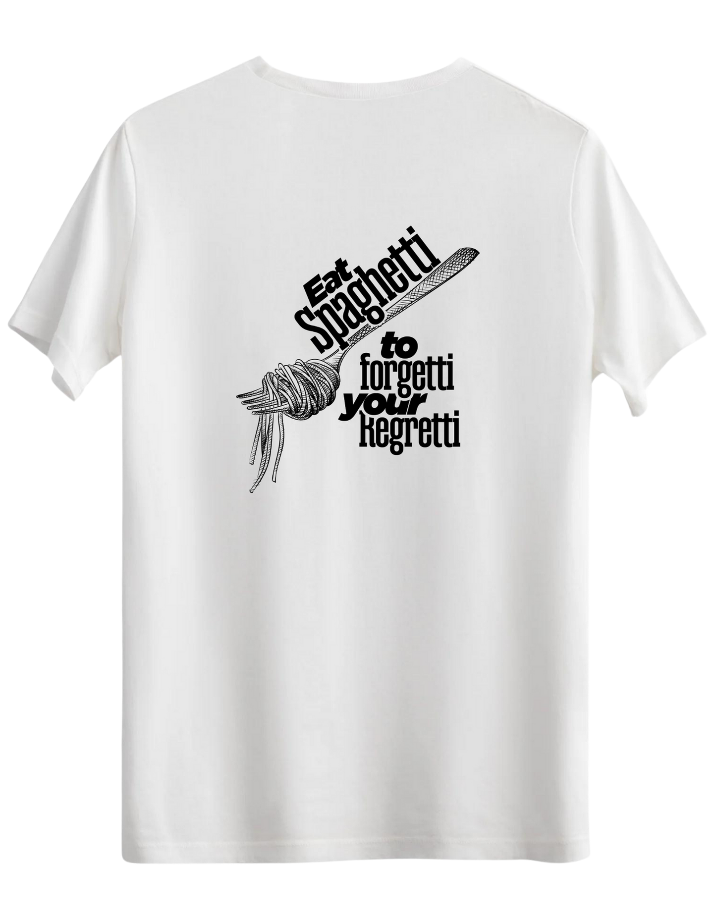 Spaghetti Baskılı Bisiklet Yaka Regular T-shirt