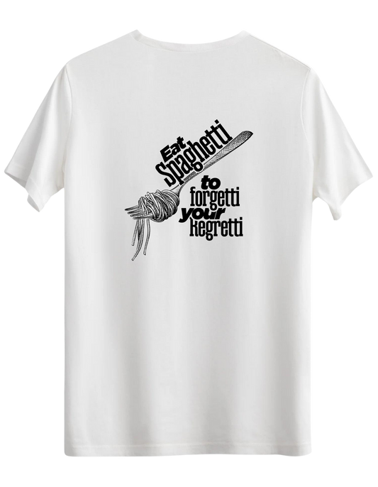 Spaghetti Baskılı Bisiklet Yaka Regular T-shirt