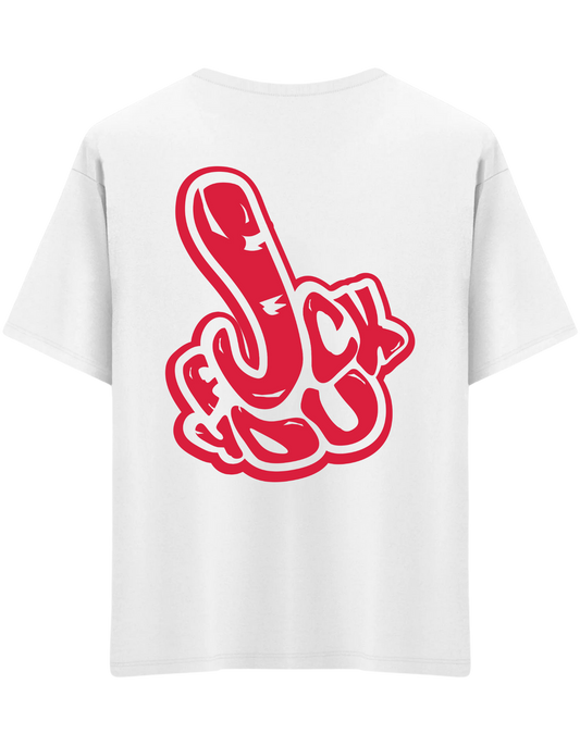 You Know Baskılı Bisiklet Yaka Oversize T-shirt