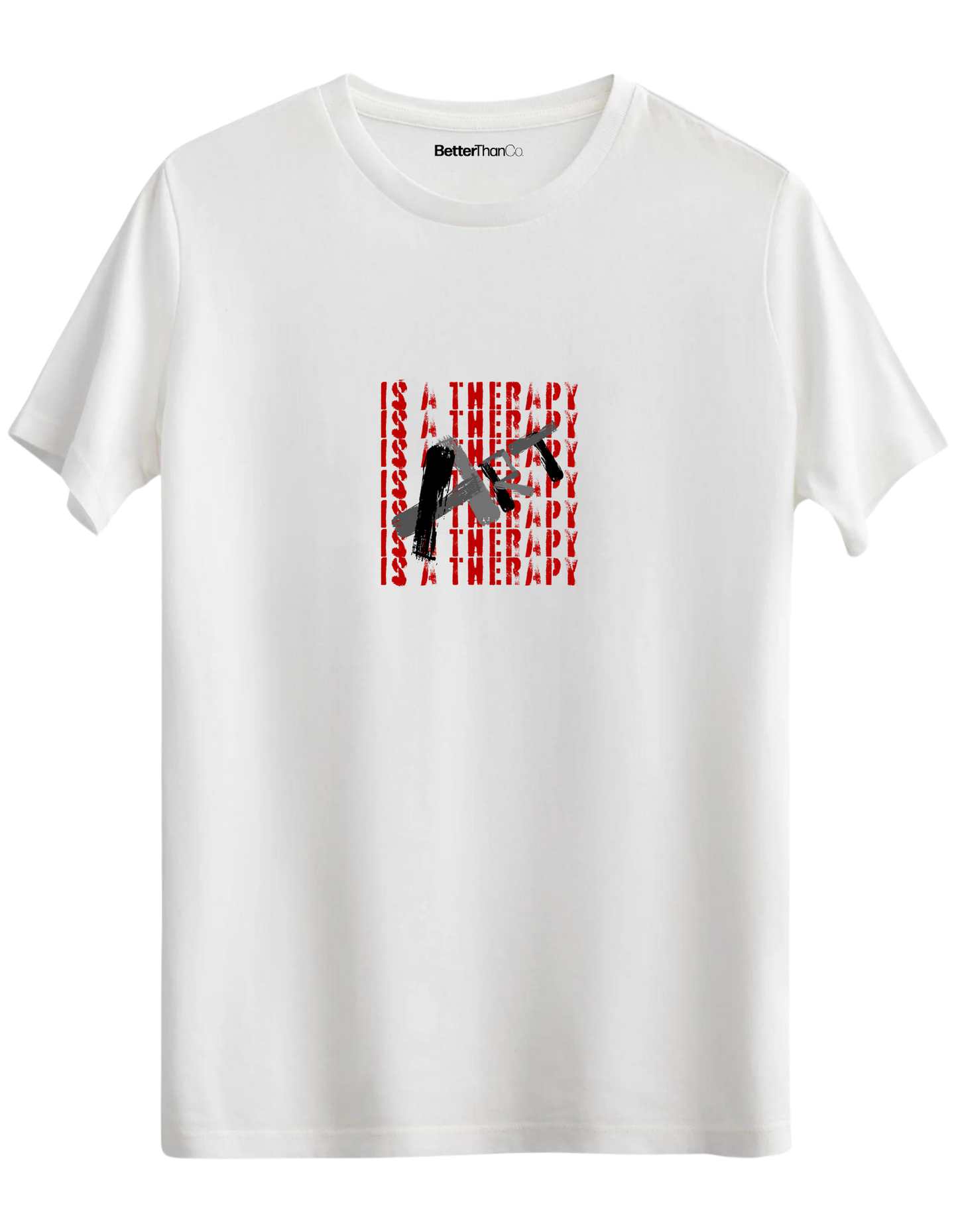 Art Is a Therapy Baskılı Bisiklet Yaka Regular T-shirt