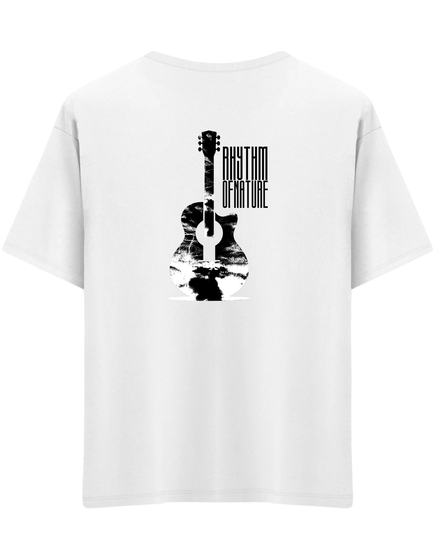 Rhythm Of Nature Baskılı Bisiklet Yaka Oversize T-shirt