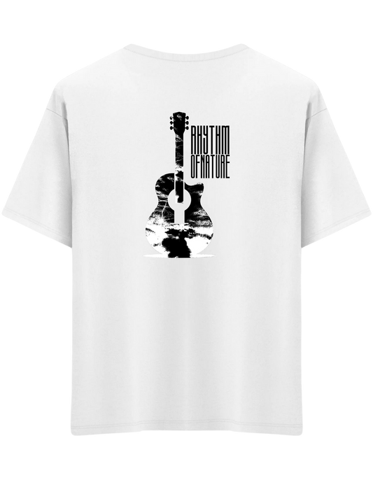Rhythm Of Nature Baskılı Bisiklet Yaka Oversize T-shirt