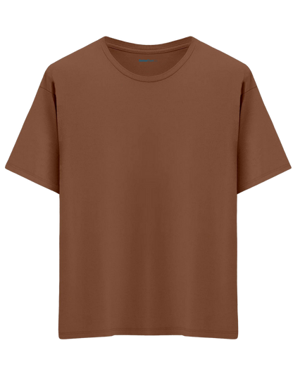 Classic Baskısız Bisiklet Yaka Oversize T-shirt