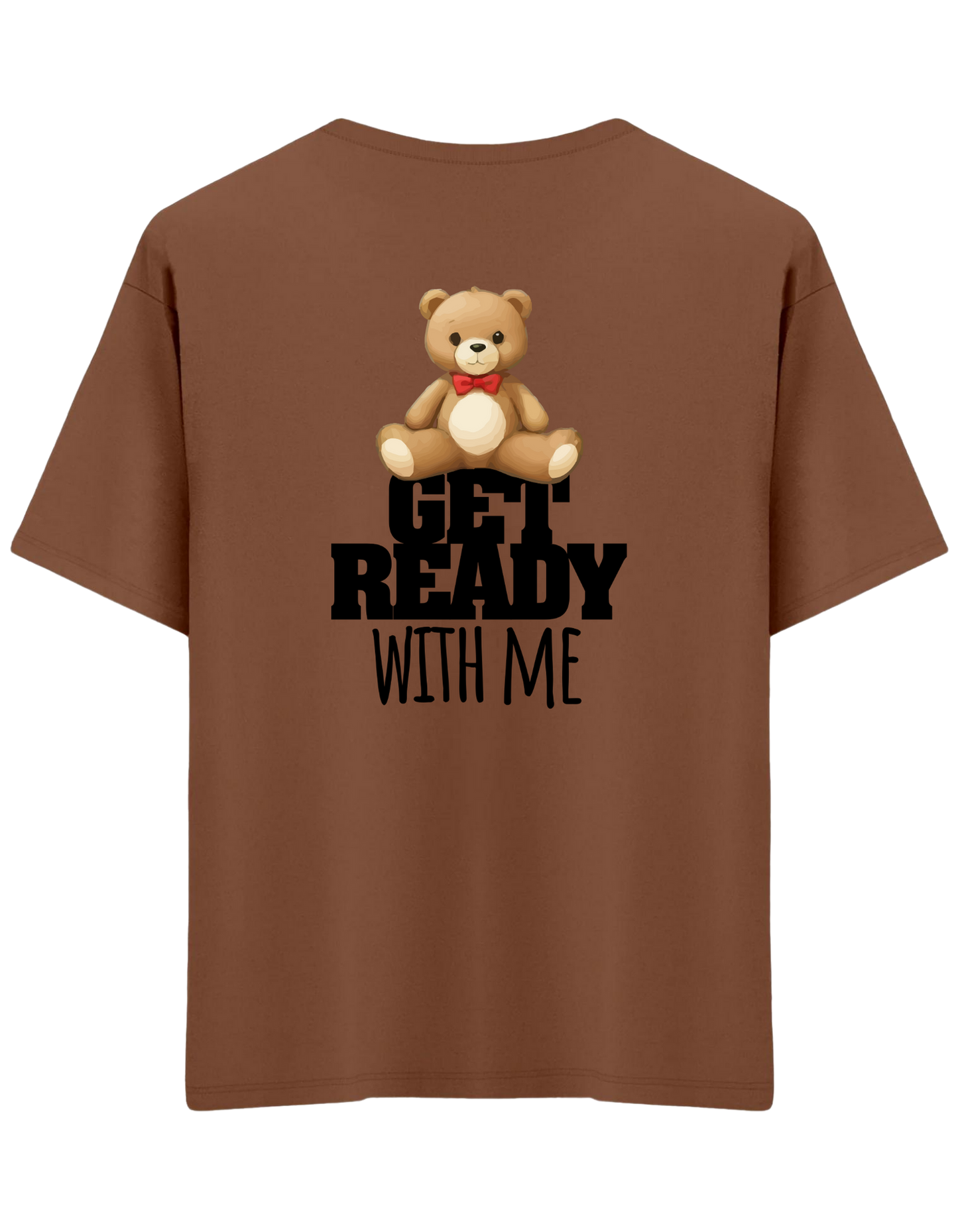 With Me Baskılı Bisiklet Yaka Oversize T-shirt