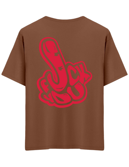 You Know Baskılı Bisiklet Yaka Oversize T-shirt