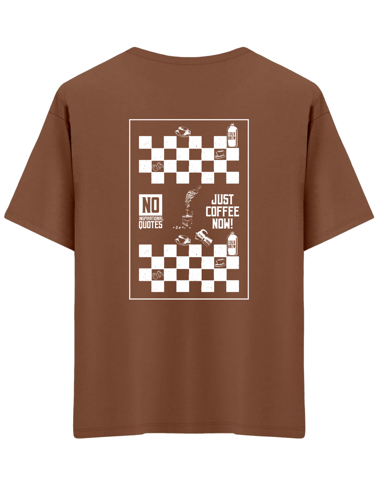 Just Coffee Baskılı Bisiklet Yaka Oversize T-shirt