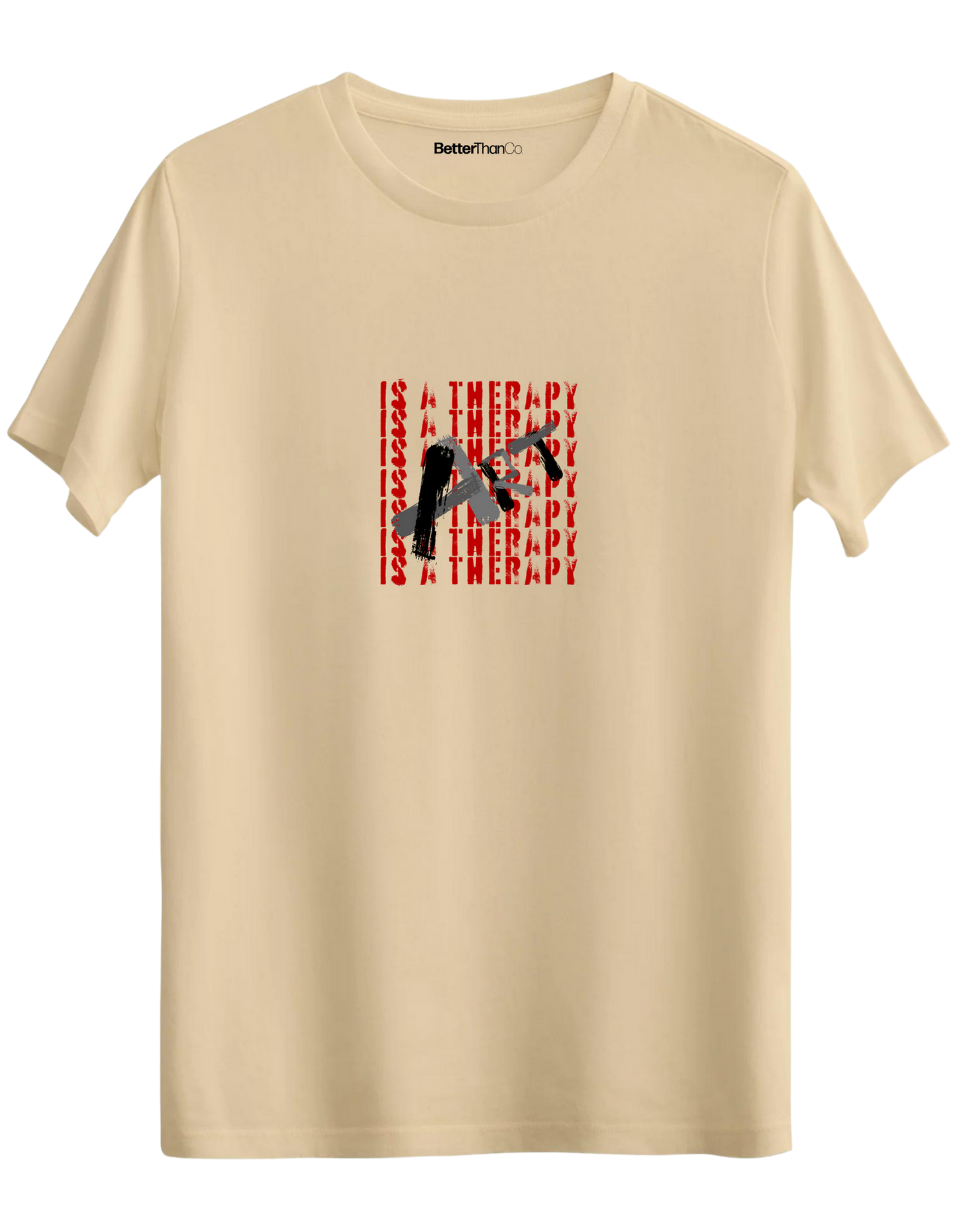 Art Is a Therapy Baskılı Bisiklet Yaka Regular T-shirt